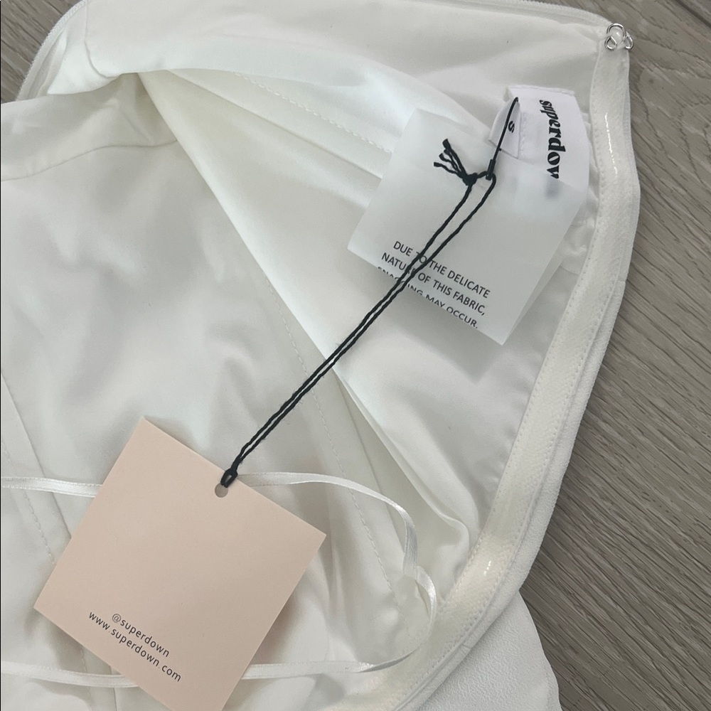 White One-Shoulder Ruched Mini Dress - Picture 2 of 4